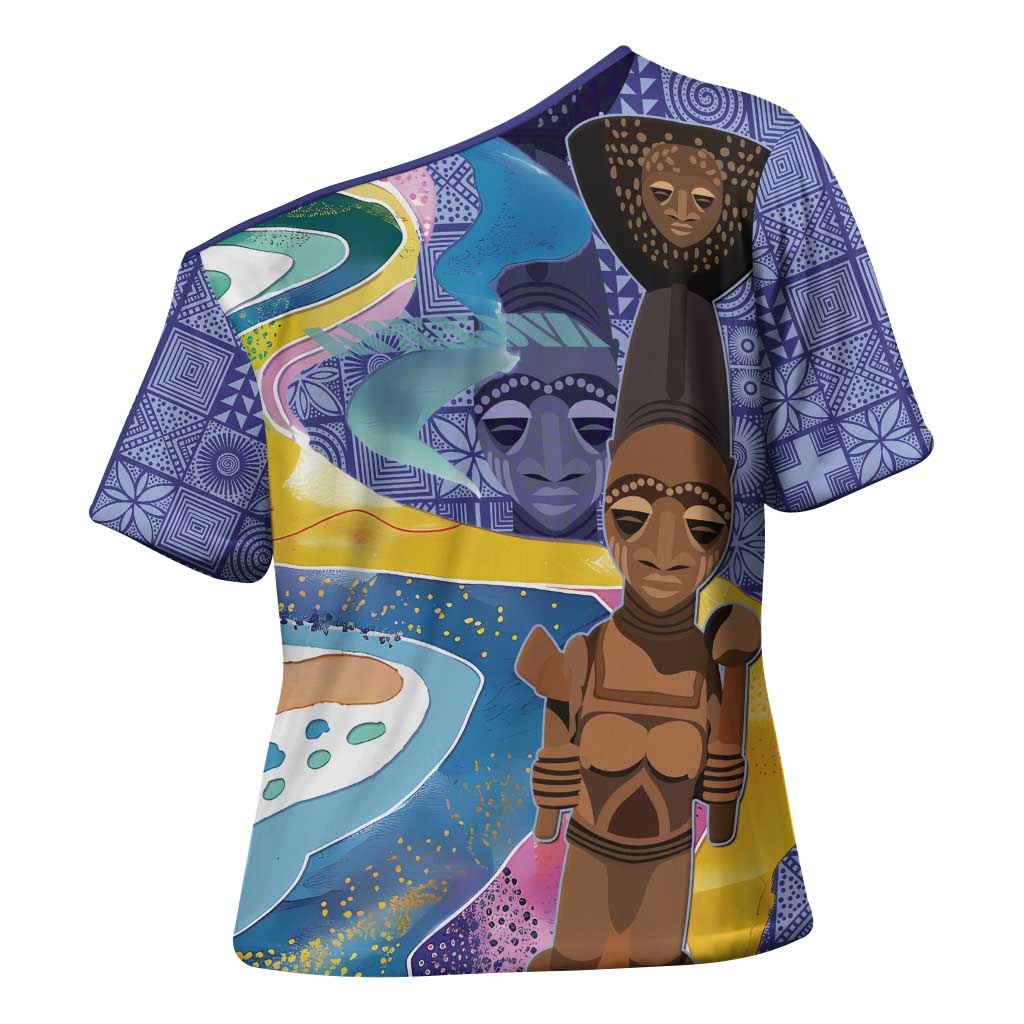 Nigeria Osun-Osogbo Festival Cross Shoulder Shirt Oshun God - Yoruba Pattern