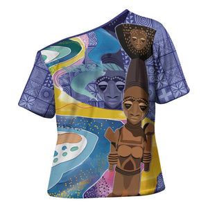 Nigeria Osun-Osogbo Festival Cross Shoulder Shirt Oshun God - Yoruba Pattern