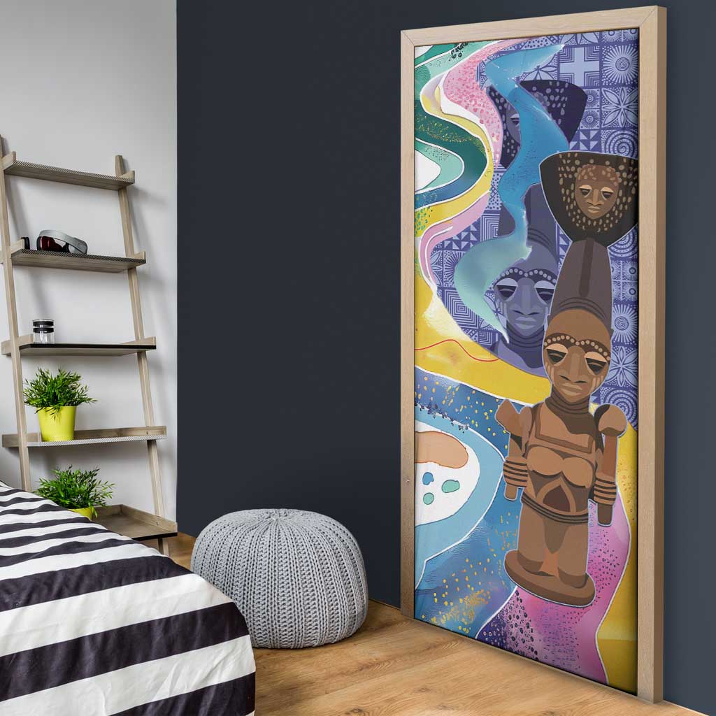 Nigeria Osun-Osogbo Festival Door Cover Oshun God - Yoruba Pattern