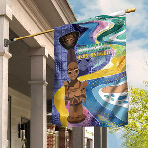 Nigeria Osun-Osogbo Festival Garden Flag Oshun God - Yoruba Pattern - African Pride
