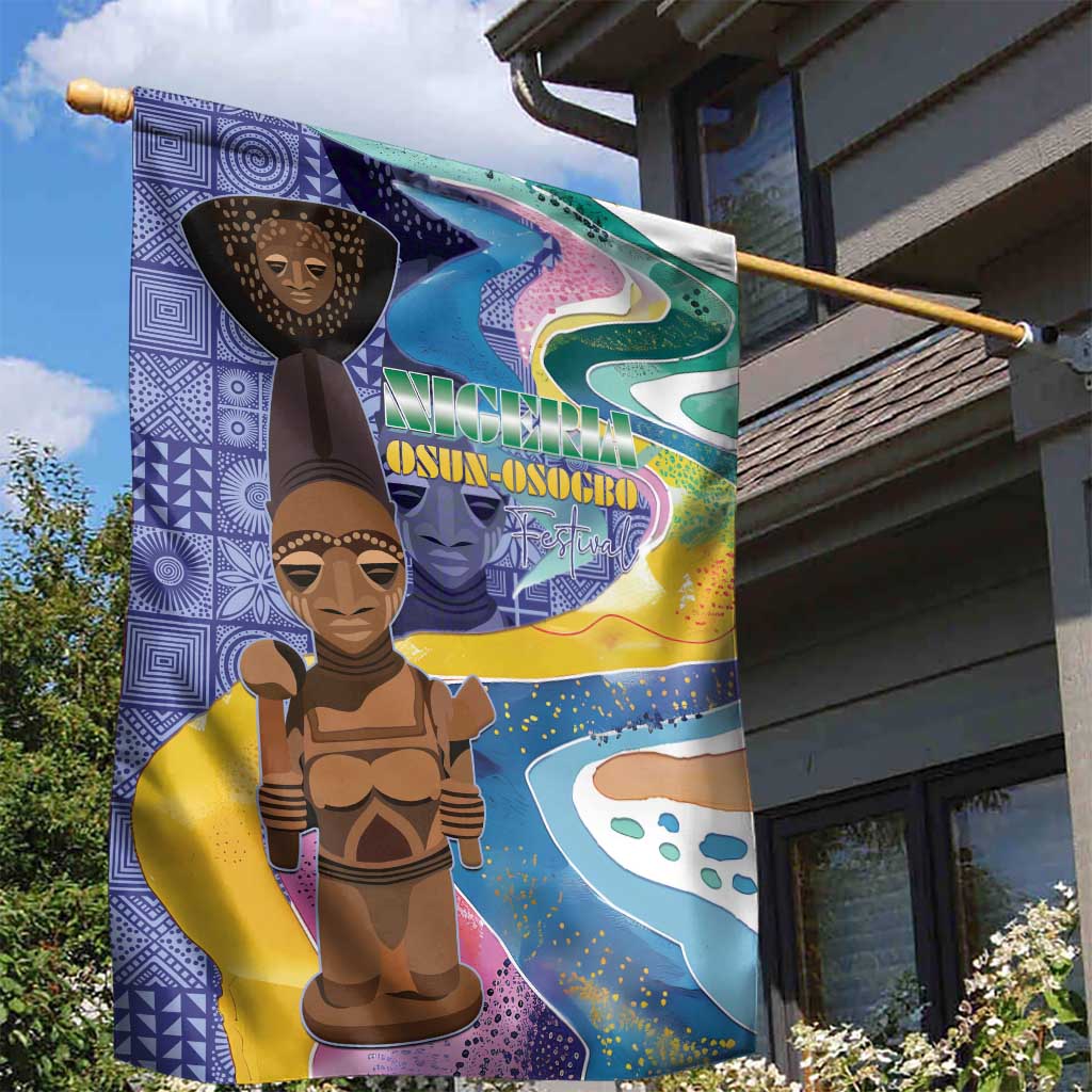 Nigeria Osun-Osogbo Festival Garden Flag Oshun God - Yoruba Pattern - African Pride