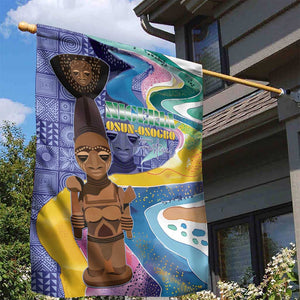 Nigeria Osun-Osogbo Festival Garden Flag Oshun God - Yoruba Pattern - African Pride