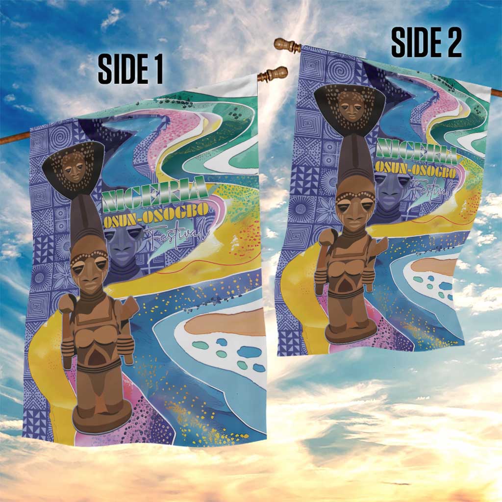 Nigeria Osun-Osogbo Festival Garden Flag Oshun God - Yoruba Pattern - African Pride