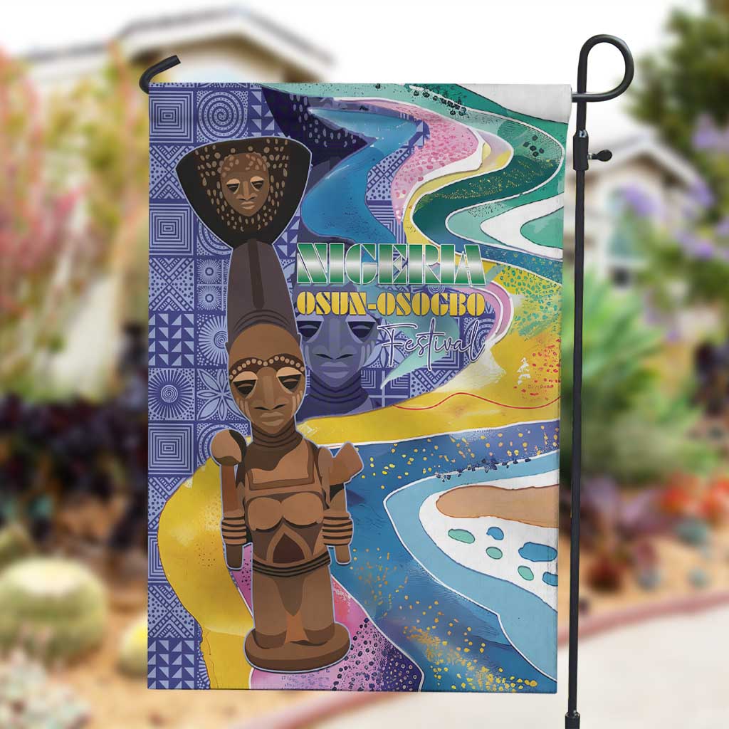 Nigeria Osun-Osogbo Festival Garden Flag Oshun God - Yoruba Pattern - African Pride
