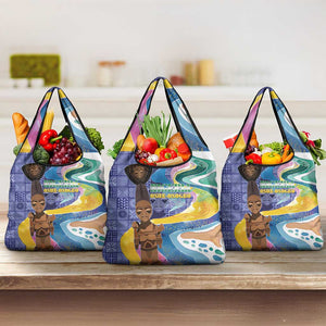 Nigeria Osun-Osogbo Festival Grocery Bag Oshun God - Yoruba Pattern - African Pride
