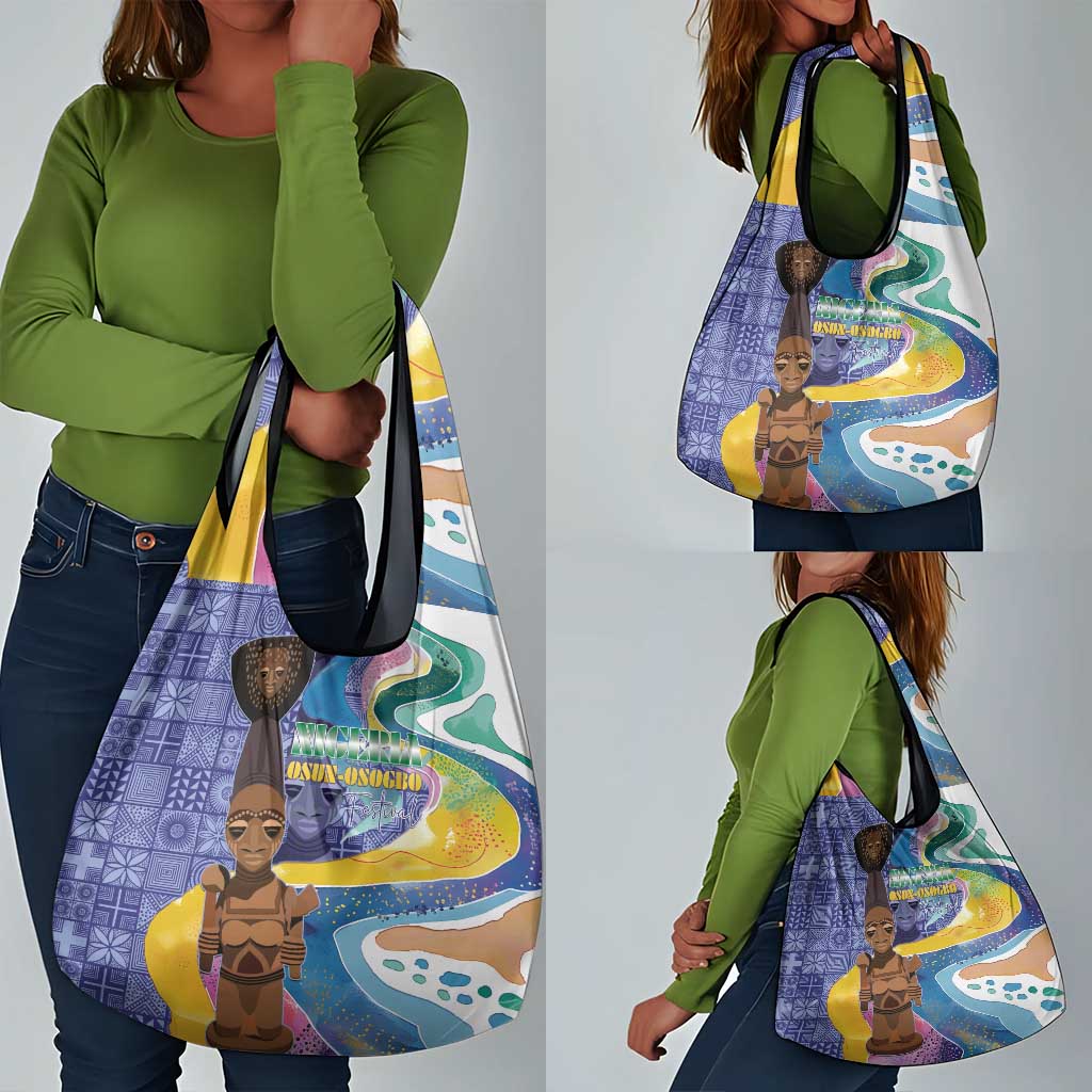 Nigeria Osun-Osogbo Festival Grocery Bag Oshun God - Yoruba Pattern - African Pride