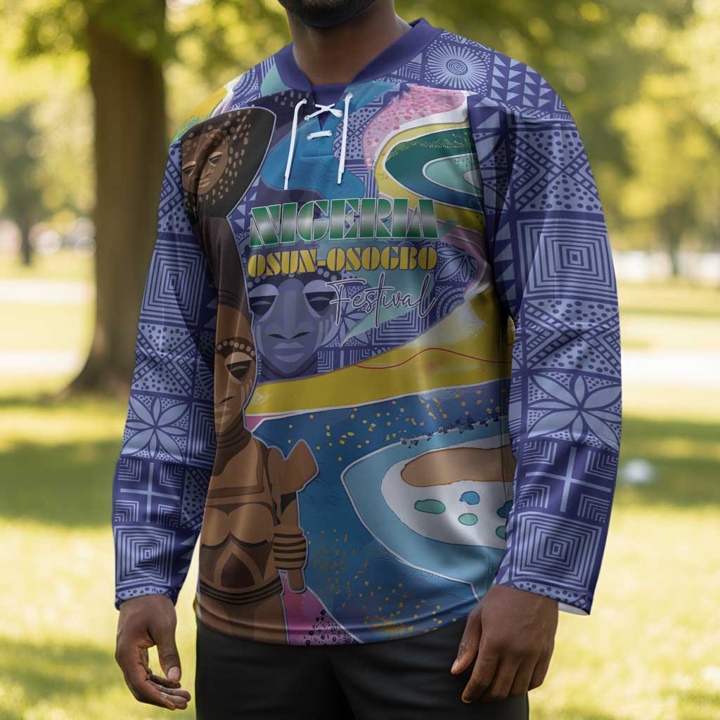 Nigeria Osun-Osogbo Festival Hockey Jersey Oshun God - Yoruba Pattern
