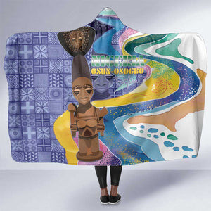 Nigeria Osun-Osogbo Festival Hooded Blanket Oshun God - Yoruba Pattern - African Pride