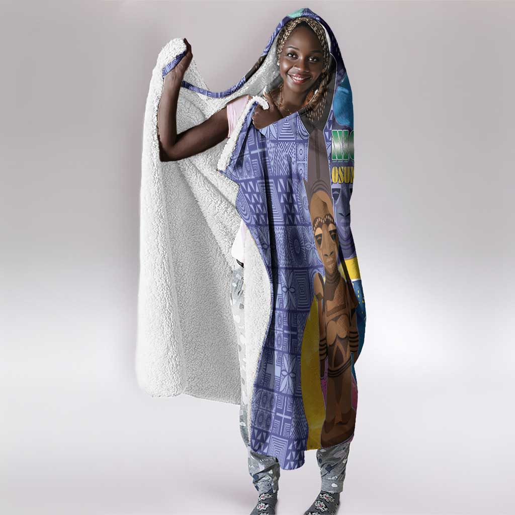 Nigeria Osun-Osogbo Festival Hooded Blanket Oshun God - Yoruba Pattern - African Pride