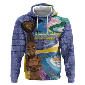 Nigeria Osun-Osogbo Festival Hoodie Oshun God - Yoruba Pattern - African Pride
