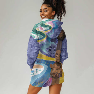 Nigeria Osun-Osogbo Festival Hoodie Dress Oshun God - Yoruba Pattern - African Pride