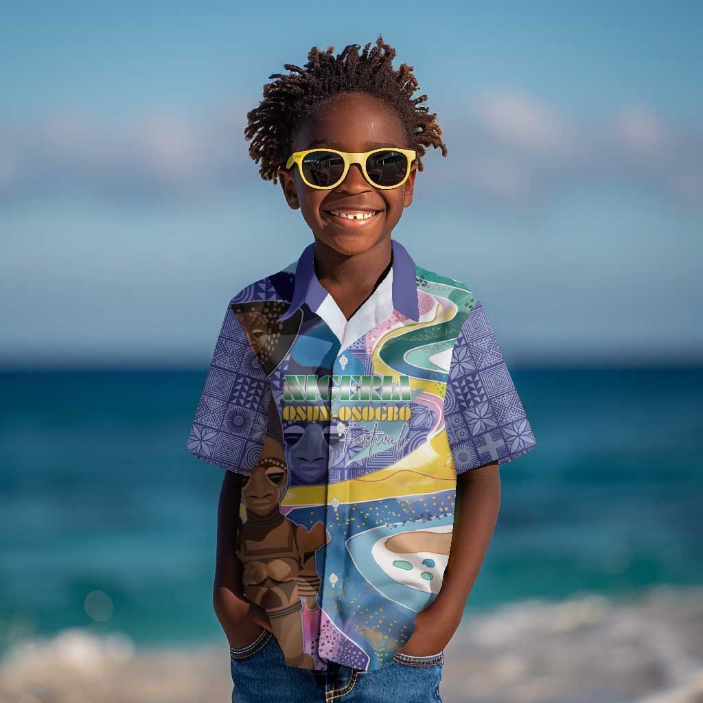 Nigeria Osun-Osogbo Festival Kid Hawaiian Shirt Oshun God - Yoruba Pattern - African Pride