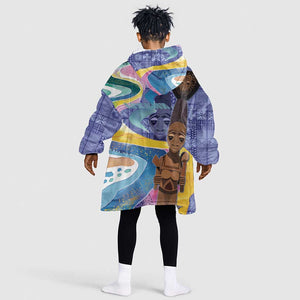 Nigeria Osun-Osogbo Festival Kid Wearable Blanket Hoodie Oshun God - Yoruba Pattern - African Pride