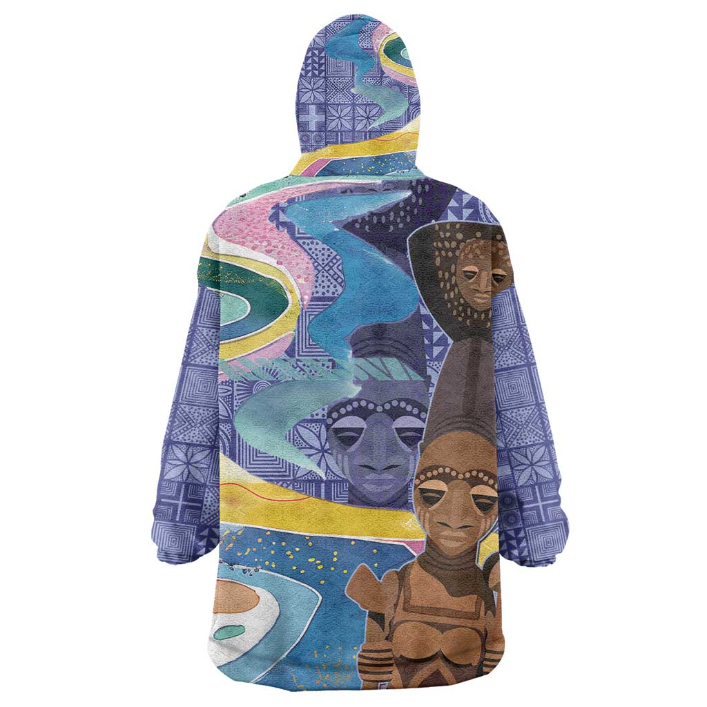 Nigeria Osun-Osogbo Festival Kid Wearable Blanket Hoodie Oshun God - Yoruba Pattern - African Pride