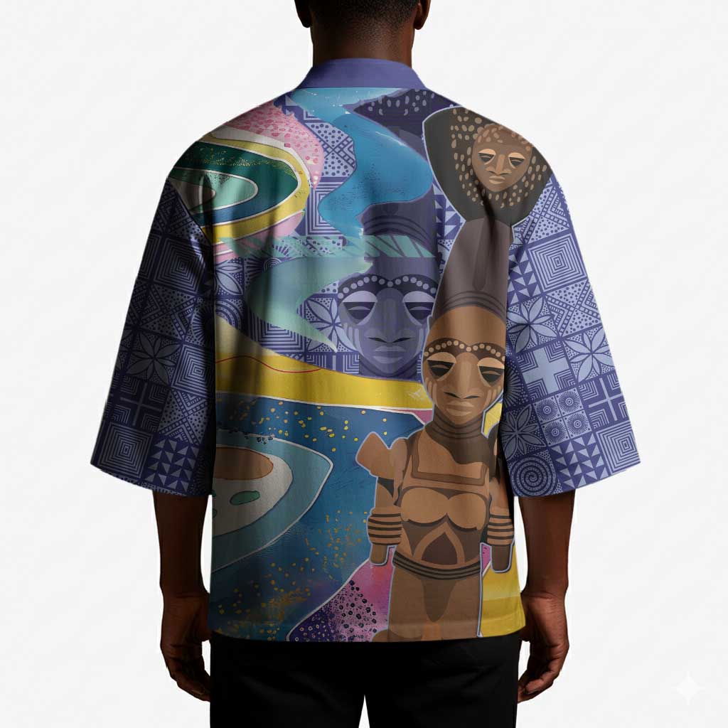 Nigeria Osun-Osogbo Festival Kimono Oshun God - Yoruba Pattern