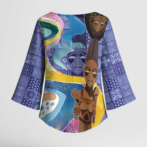 Nigeria Osun-Osogbo Festival Kimono Sleeve Blouse Oshun God - Yoruba Pattern