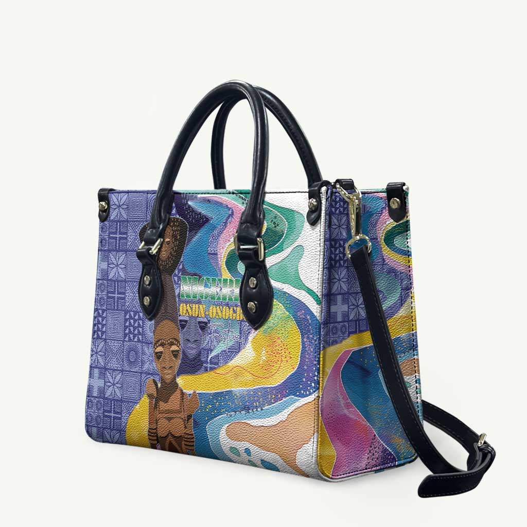 Nigeria Osun-Osogbo Festival Leather Bag Oshun God - Yoruba Pattern