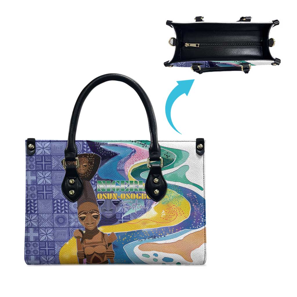 Nigeria Osun-Osogbo Festival Leather Bag Oshun God - Yoruba Pattern
