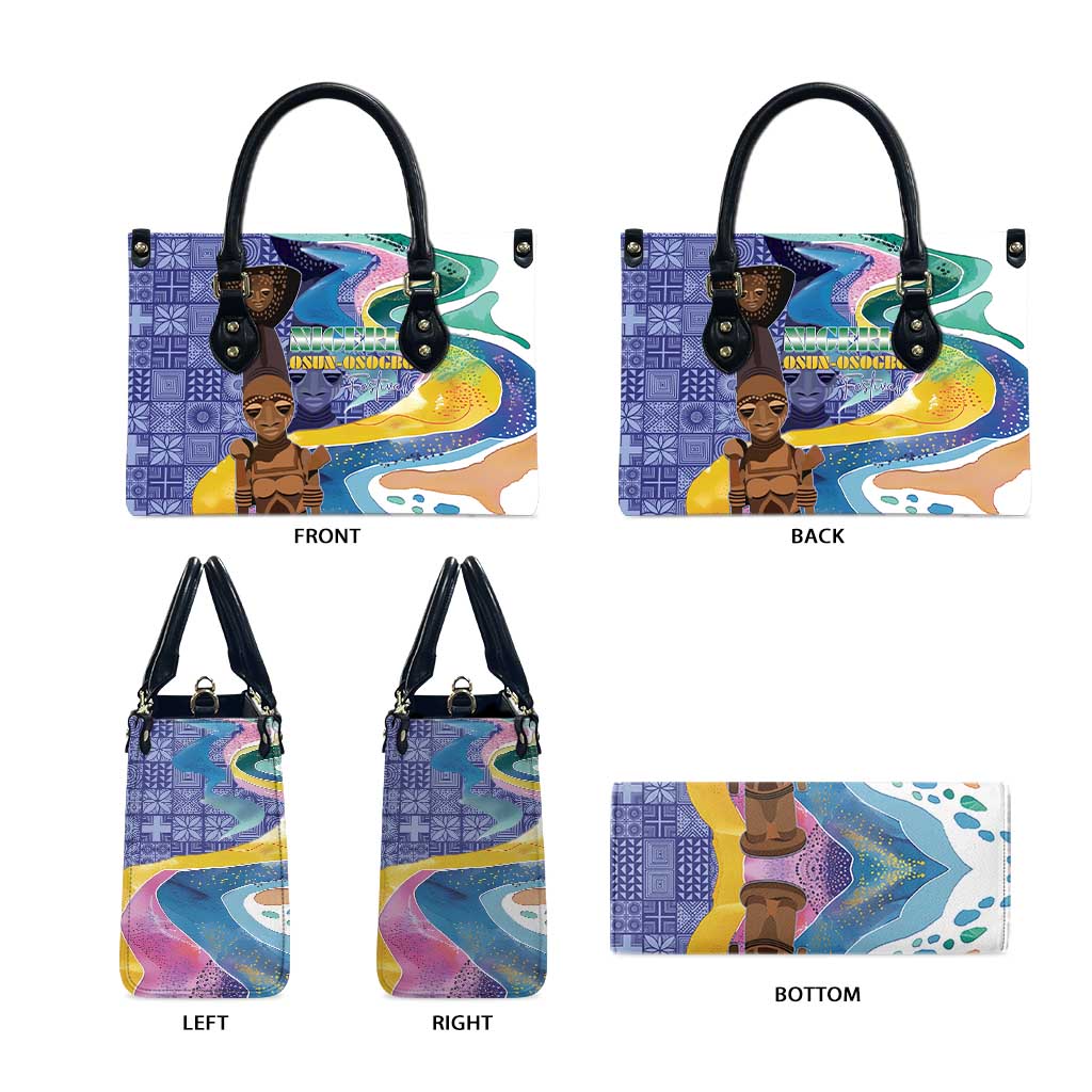 Nigeria Osun-Osogbo Festival Leather Bag Oshun God - Yoruba Pattern