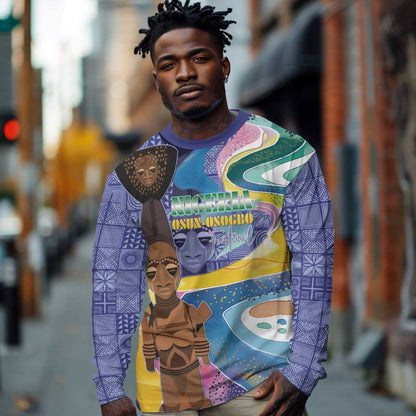 Nigeria Osun-Osogbo Festival Long Sleeve Shirt Oshun God - Yoruba Pattern - African Pride