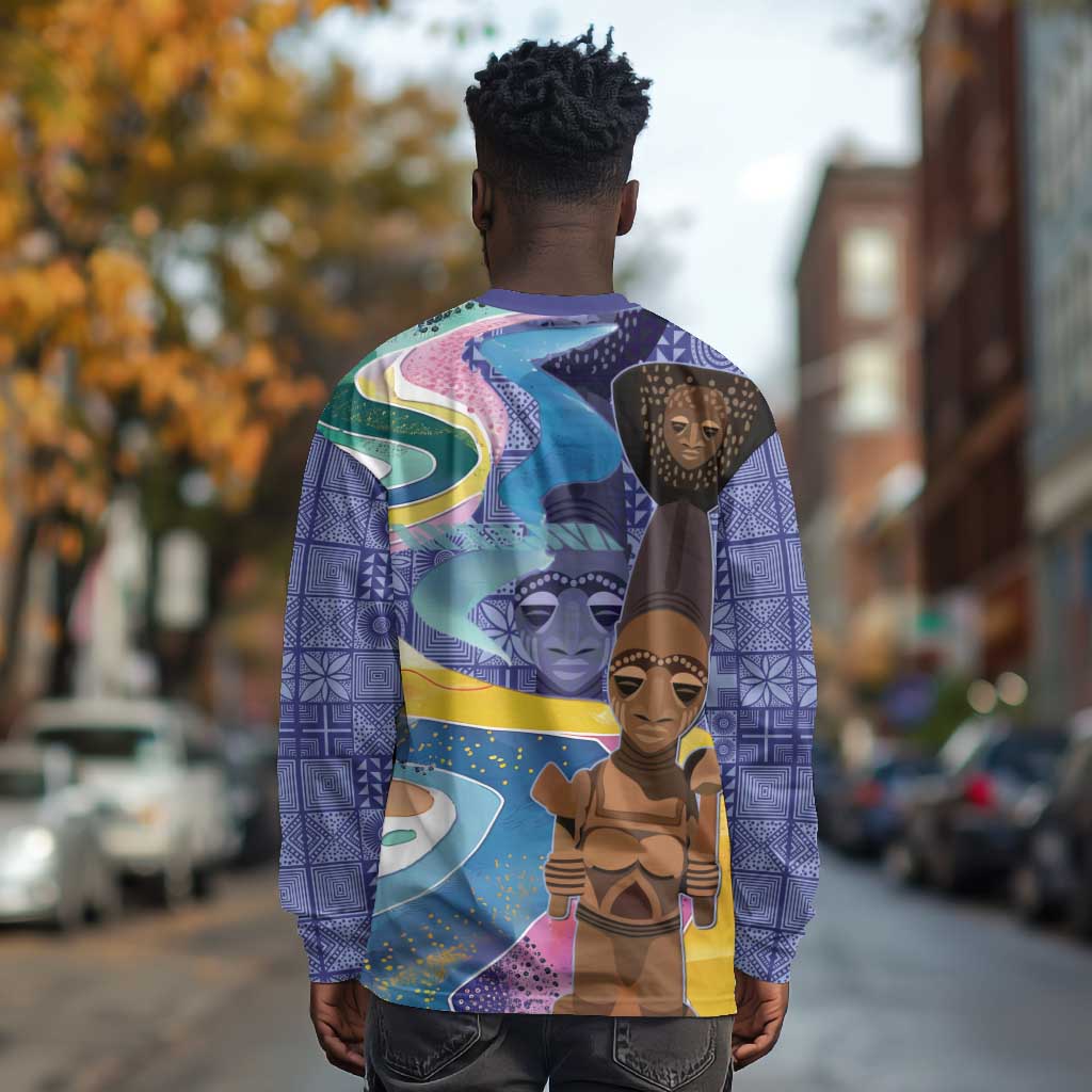 Nigeria Osun-Osogbo Festival Long Sleeve Shirt Oshun God - Yoruba Pattern - African Pride