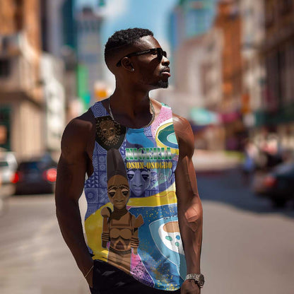 Nigeria Osun-Osogbo Festival Men Tank Top Oshun God - Yoruba Pattern - African Pride