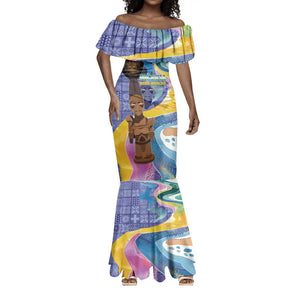 Nigeria Osun-Osogbo Festival Mermaid Dress Oshun God - Yoruba Pattern - African Pride