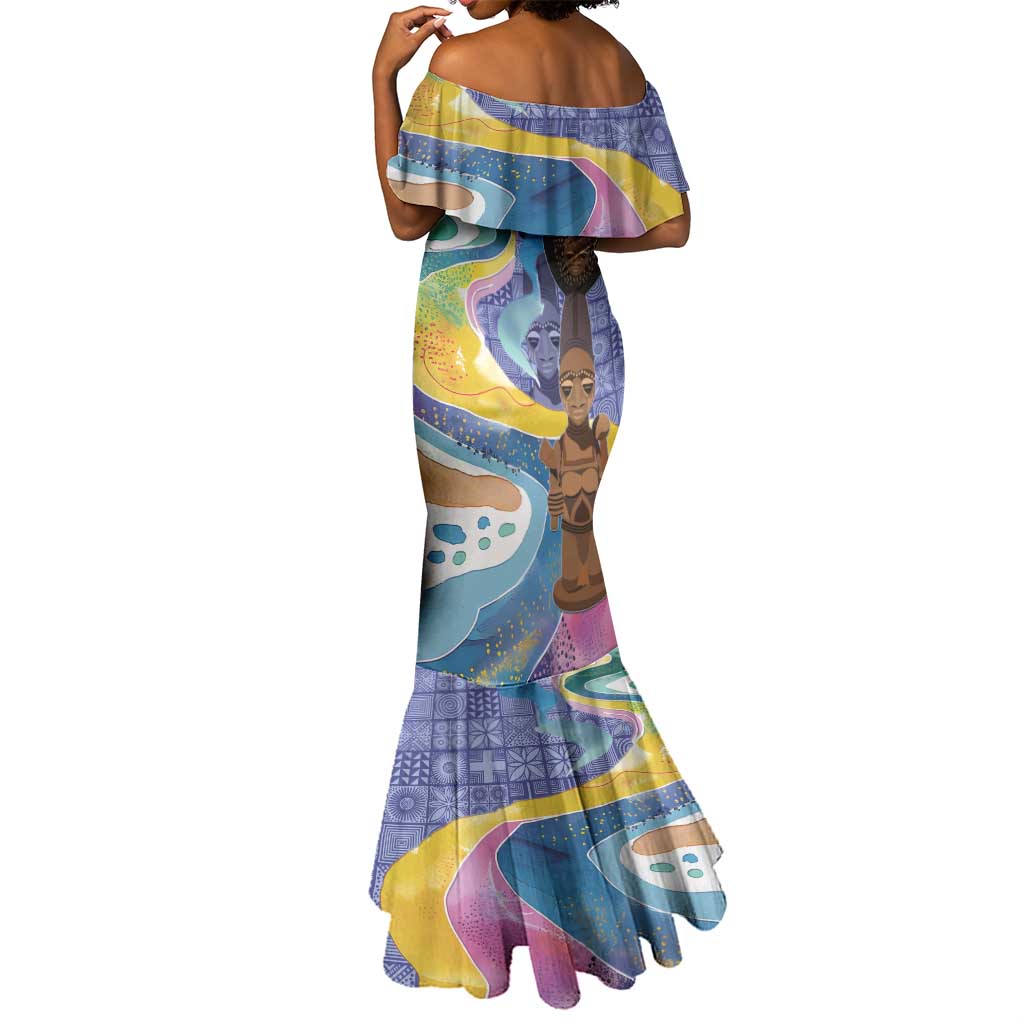 Nigeria Osun-Osogbo Festival Mermaid Dress Oshun God - Yoruba Pattern - African Pride