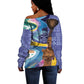 Nigeria Osun-Osogbo Festival Off Shoulder Sweater Oshun God - Yoruba Pattern - African Pride