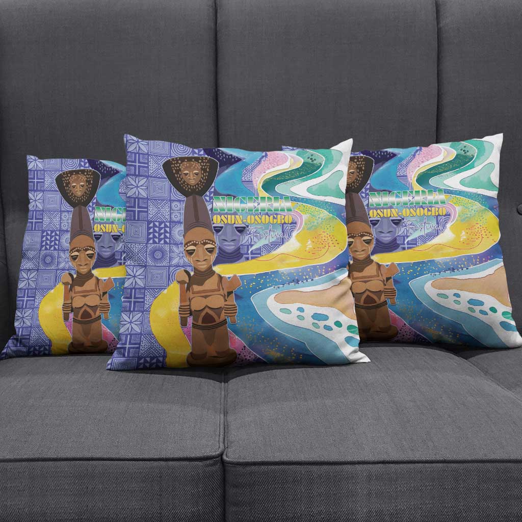 Nigeria Osun-Osogbo Festival Pillow Cover Oshun God - Yoruba Pattern