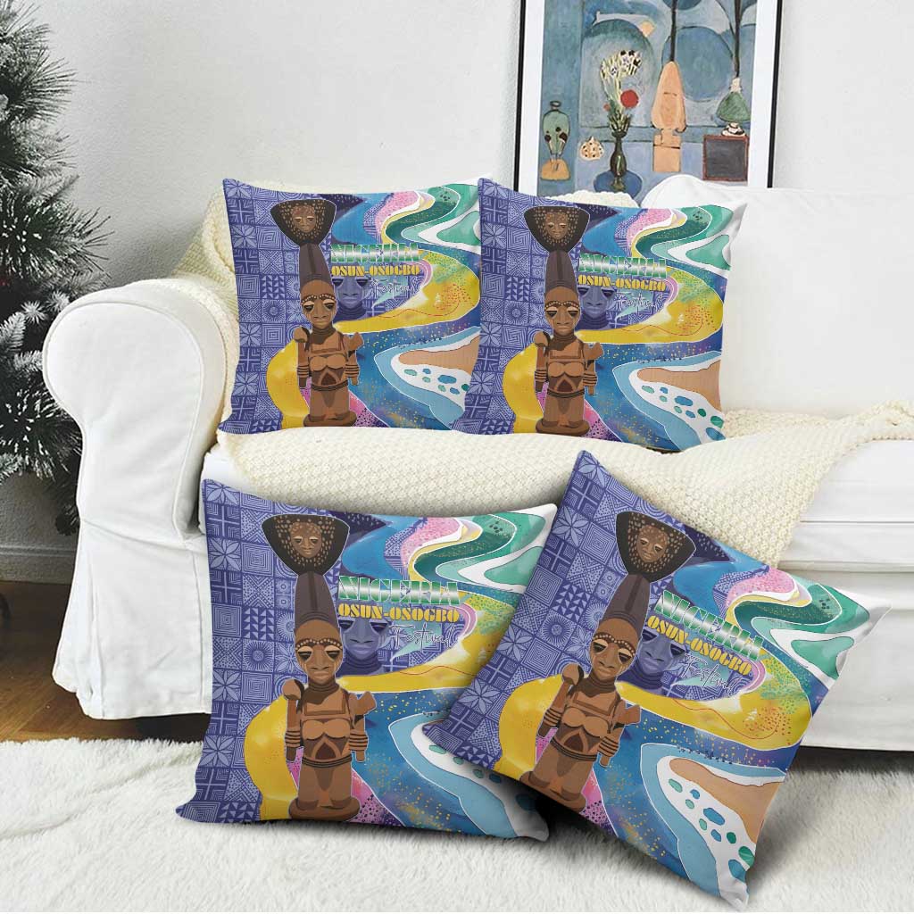 Nigeria Osun-Osogbo Festival Pillow Cover Oshun God - Yoruba Pattern