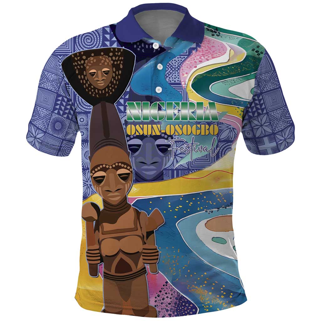 Nigeria Osun-Osogbo Festival Polo Shirt Oshun God - Yoruba Pattern - African Pride