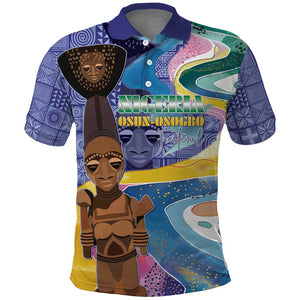 Nigeria Osun-Osogbo Festival Polo Shirt Oshun God - Yoruba Pattern - African Pride