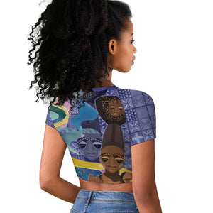 Nigeria Osun-Osogbo Festival Raglan Cropped T shirt Oshun God - Yoruba Pattern - African Pride
