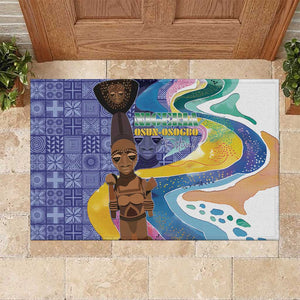 Nigeria Osun-Osogbo Festival Rubber Doormat Oshun God - Yoruba Pattern - African Pride