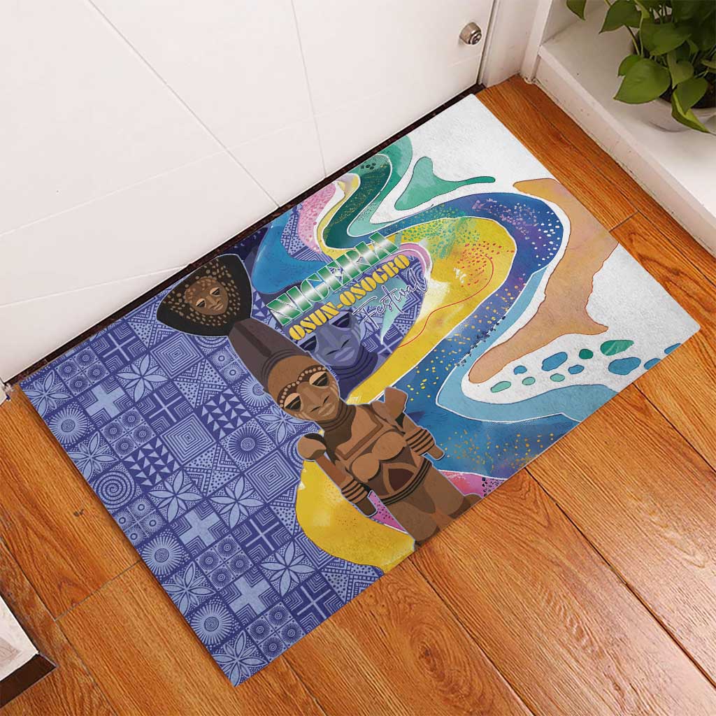 Nigeria Osun-Osogbo Festival Rubber Doormat Oshun God - Yoruba Pattern - African Pride