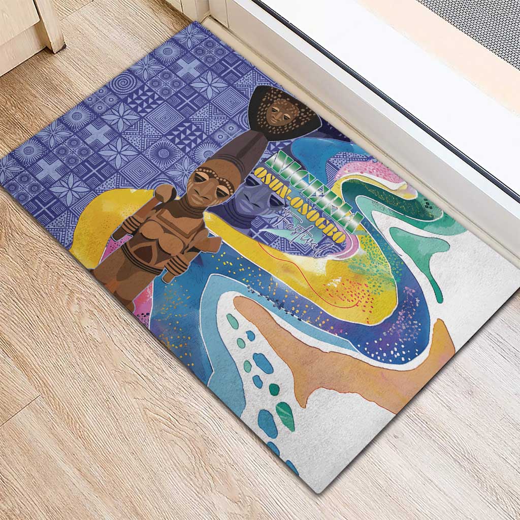 Nigeria Osun-Osogbo Festival Rubber Doormat Oshun God - Yoruba Pattern - African Pride