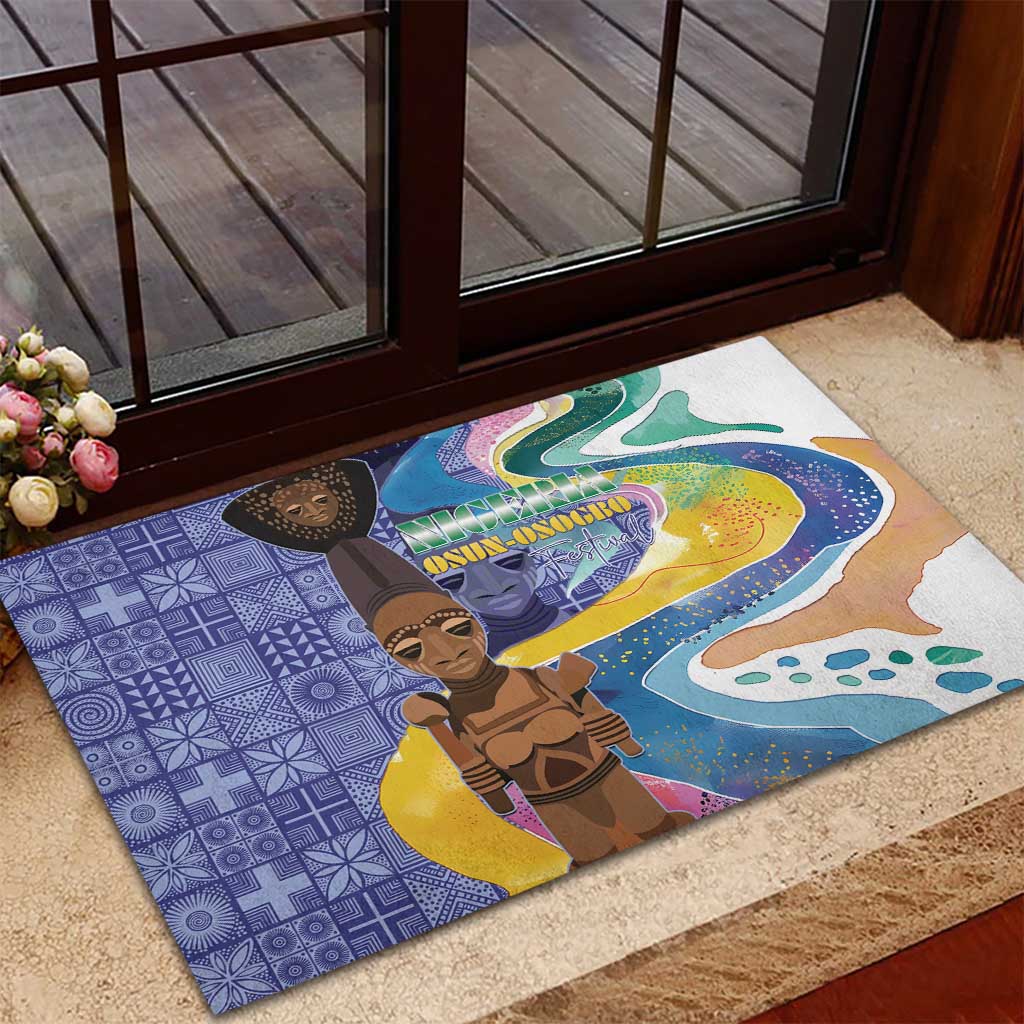 Nigeria Osun-Osogbo Festival Rubber Doormat Oshun God - Yoruba Pattern - African Pride
