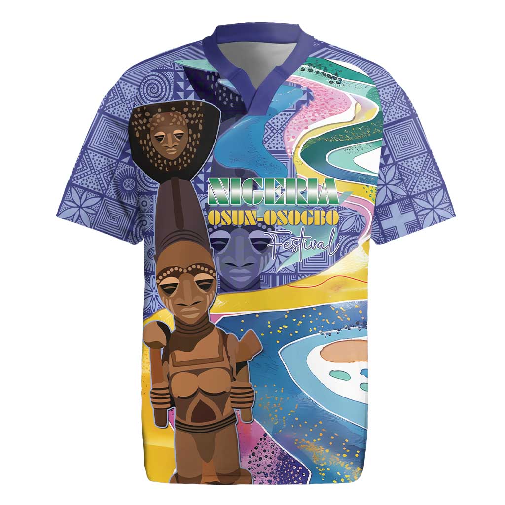Nigeria Osun-Osogbo Festival Rugby Jersey Oshun God - Yoruba Pattern - African Pride