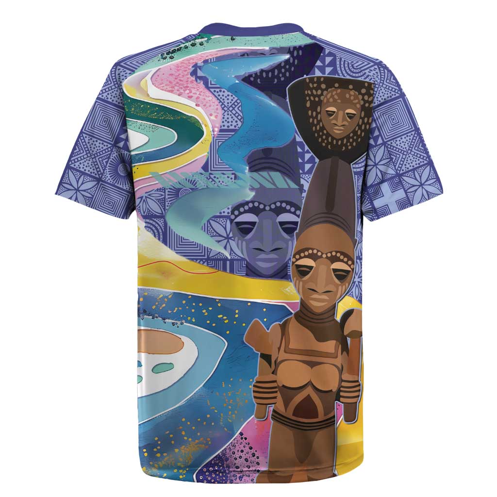 Nigeria Osun-Osogbo Festival Rugby Jersey Oshun God - Yoruba Pattern - African Pride