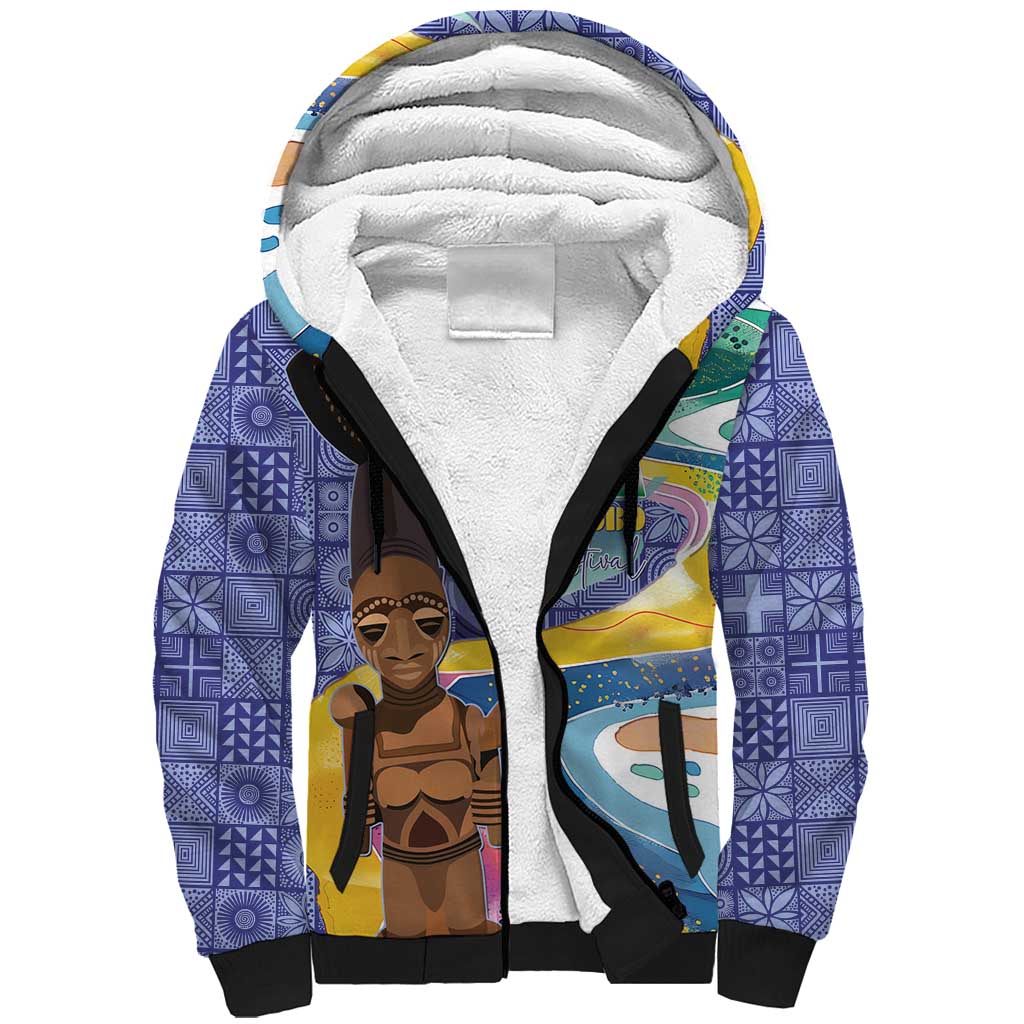 Nigeria Osun-Osogbo Festival Sherpa Hoodie Oshun God - Yoruba Pattern - African Pride
