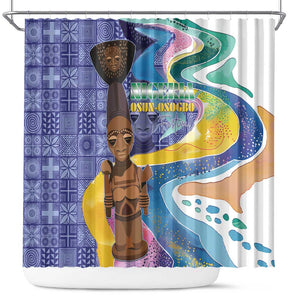 Nigeria Osun-Osogbo Festival Shower Curtain Oshun God - Yoruba Pattern - African Pride