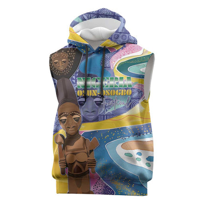 Nigeria Osun-Osogbo Festival Sleeveless Hoodie Oshun God - Yoruba Pattern - African Pride