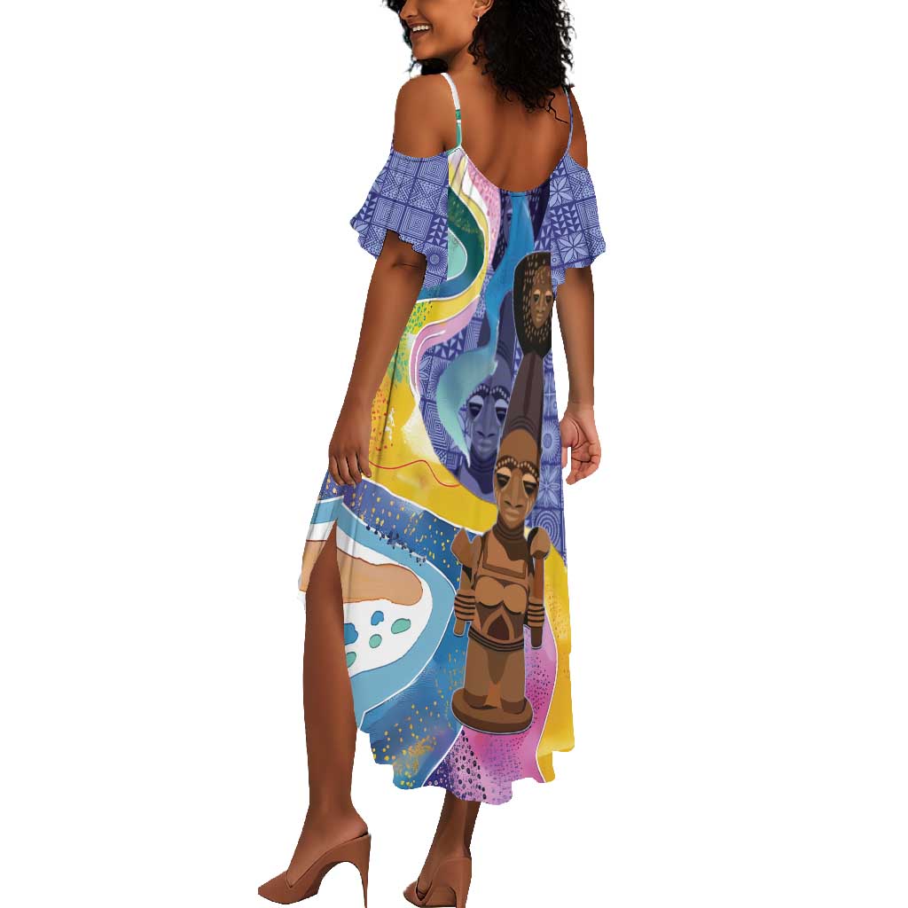 Nigeria Osun-Osogbo Festival Summer Maxi Dress Oshun God - Yoruba Pattern - African Pride