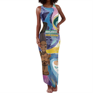 Nigeria Osun-Osogbo Festival Tank Maxi Dress Oshun God - Yoruba Pattern - African Pride