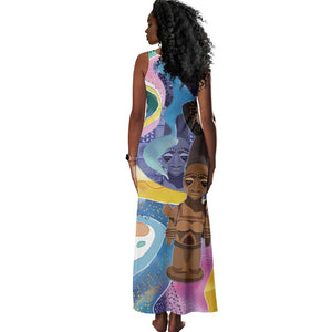 Nigeria Osun-Osogbo Festival Tank Maxi Dress Oshun God - Yoruba Pattern - African Pride