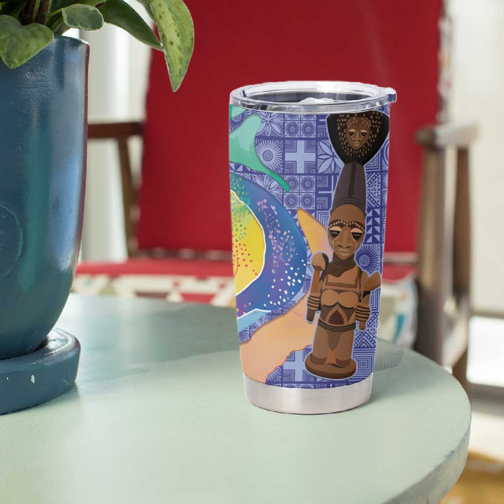 Nigeria Osun-Osogbo Festival Tumbler Cup Oshun God - Yoruba Pattern - African Pride