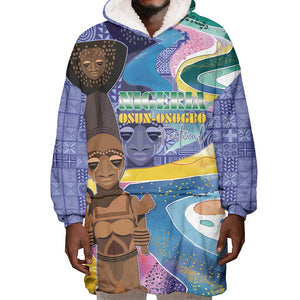 Nigeria Osun-Osogbo Festival Wearable Blanket Hoodie Oshun God - Yoruba Pattern - African Pride