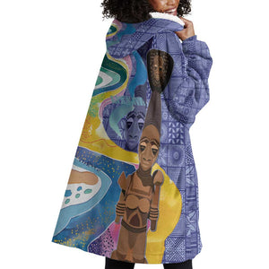 Nigeria Osun-Osogbo Festival Wearable Blanket Hoodie Oshun God - Yoruba Pattern - African Pride