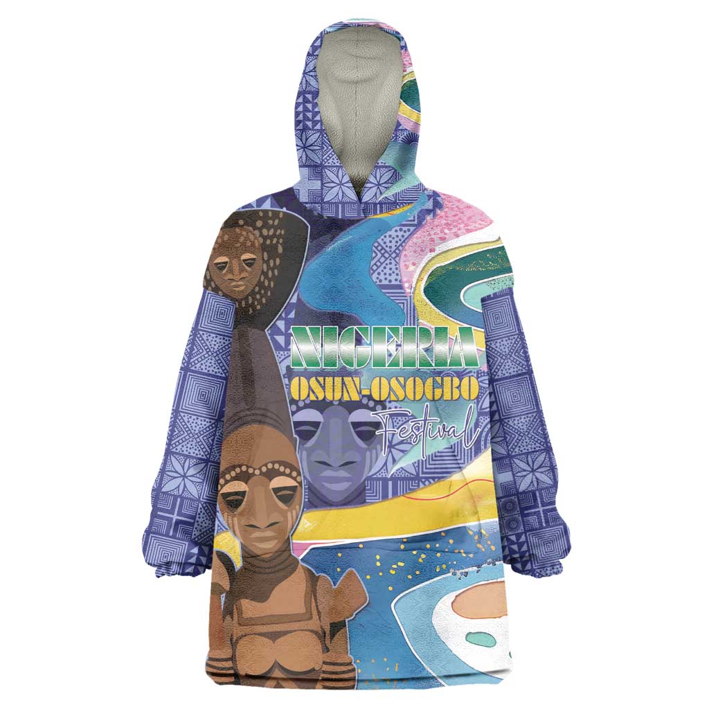 Nigeria Osun-Osogbo Festival Wearable Blanket Hoodie Oshun God - Yoruba Pattern - African Pride